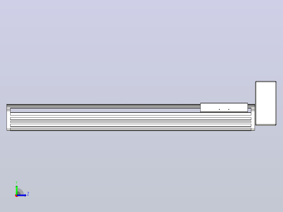 皮带直线轴半封闭可选导轨TPA-HNB-202D-140-L700-LU-C-P75-N3左视图