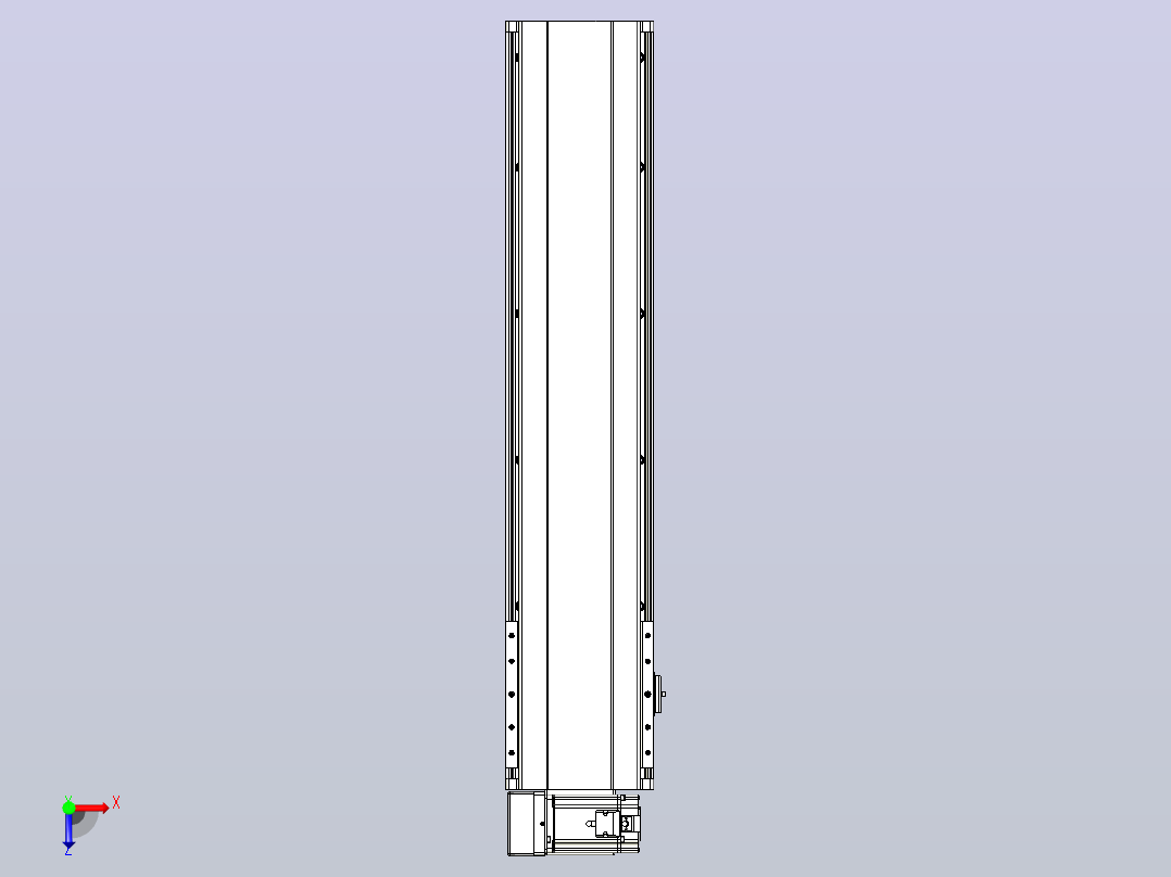 皮带直线轴半封闭可选导轨TPA-HNB-202D-140-L700-LU-C-P75-N3俯视图
