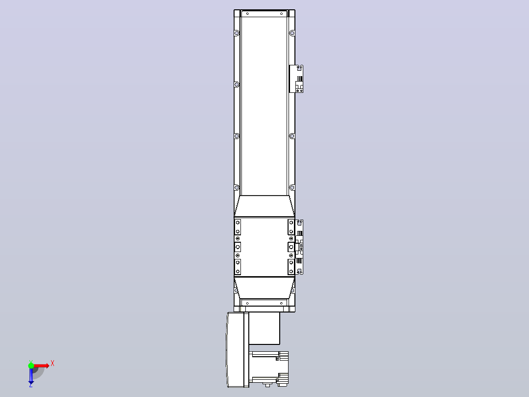 机器人皮带驱动直线轴TPA-GCB-120-P70-L300-QL-M20-N3俯视图