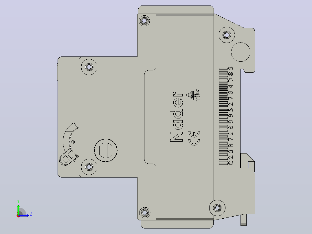 纳德NDB1L-32 GFCI Din安装断路器左视图