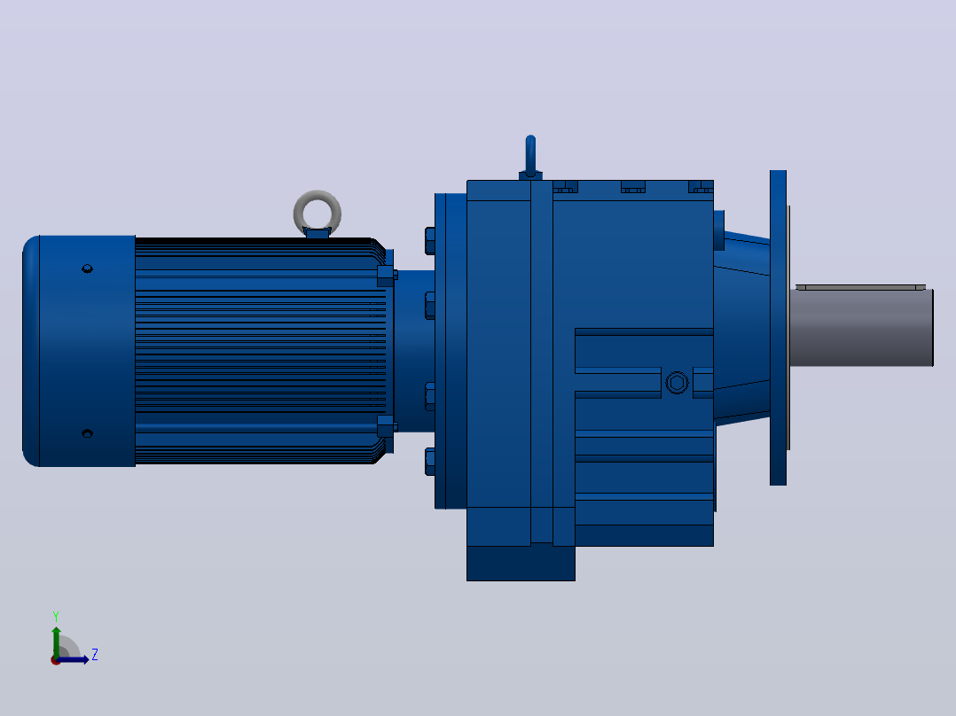 RF147法兰轴伸式安装斜齿轮减速机RF147-Y7.5-8P-132M-M1-0°-Φ450左视图