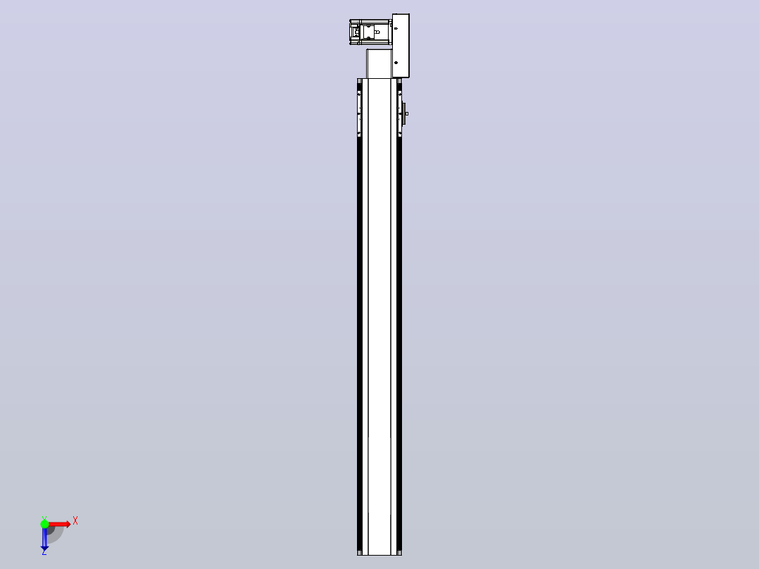 皮带直线轴半封闭可选导轨TPA-HNB-105D-90-L900-ML-Y-P20-N3俯视图