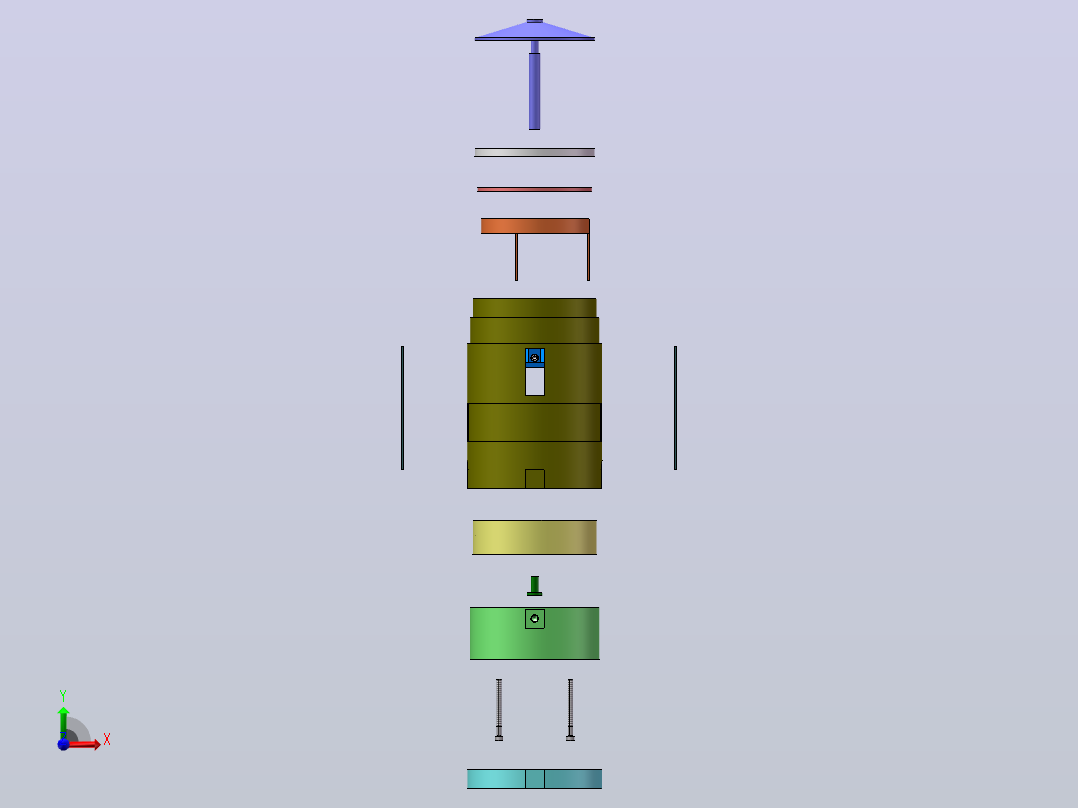 电磁铆枪设计（SW+CAD+说明书）前视图
