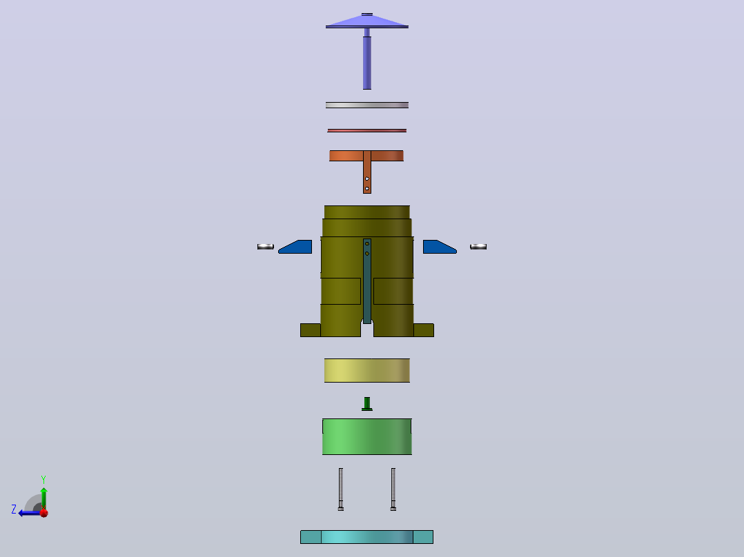 电磁铆枪设计（SW+CAD+说明书）右视图