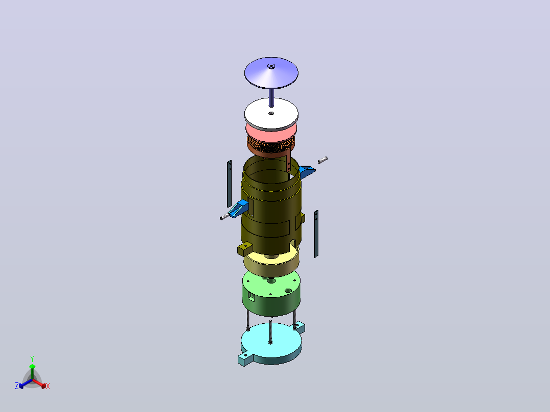 电磁铆枪设计（SW+CAD+说明书）正等轴测图