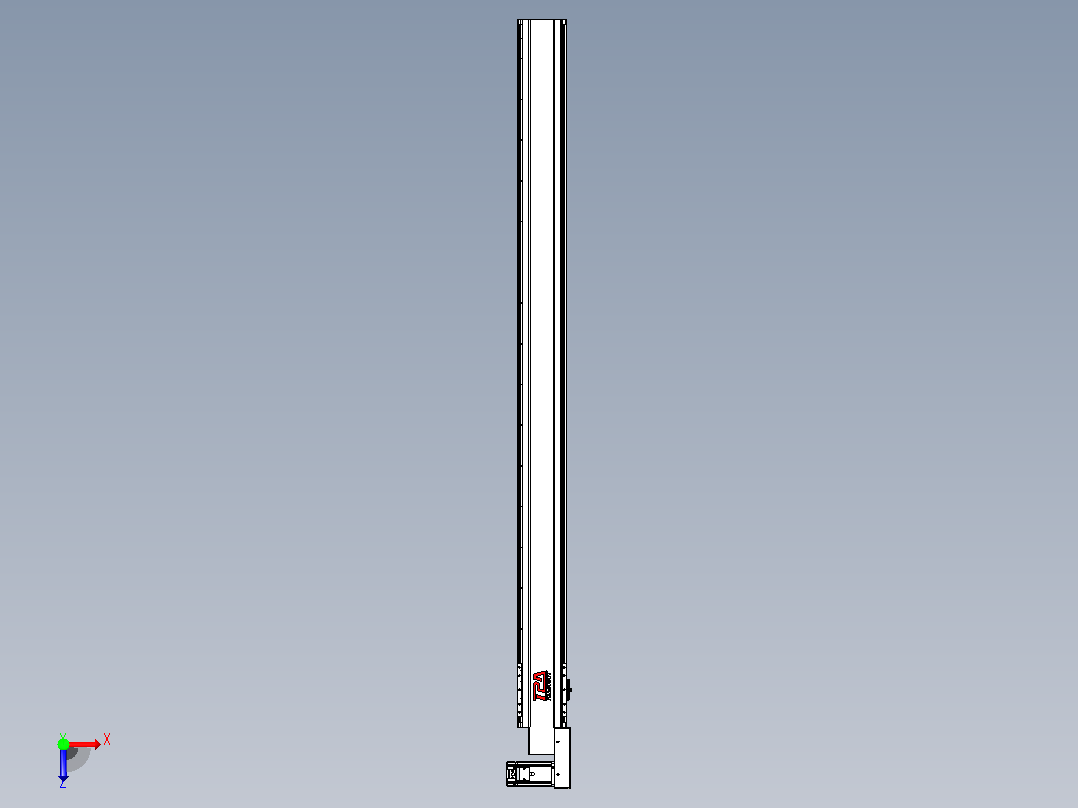 皮带直线轴半封闭可选导轨TPA-HNB-120D-110-L1500-MR-Y-P40-N3俯视图