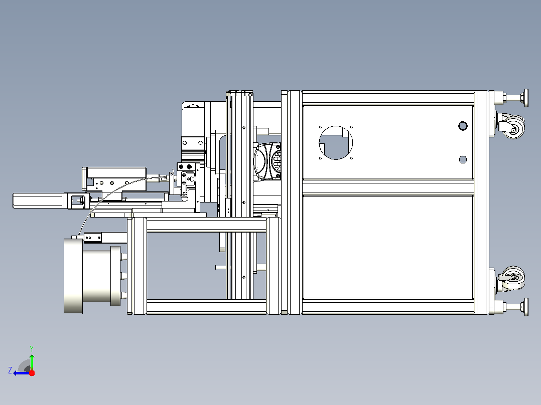 放钉机设备3D图纸右视图