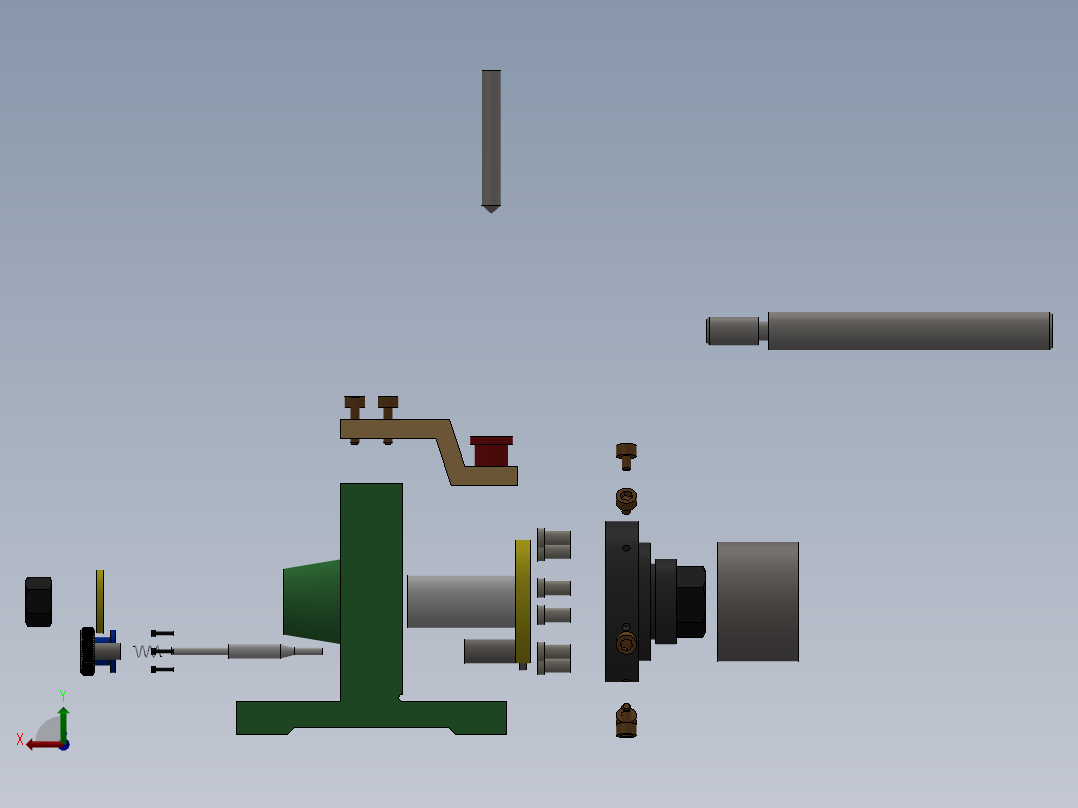 钻套筒径向孔夹具后视图