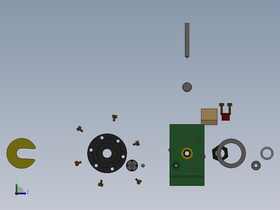 钻套筒径向孔夹具左视图