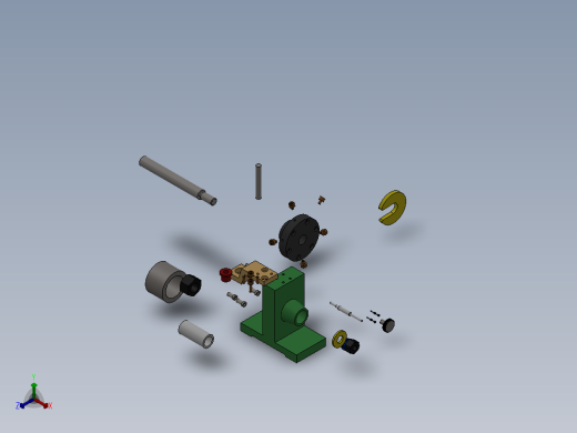钻套筒径向孔夹具正等轴测缩略图