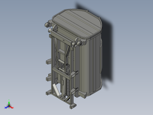 小型环卫收集车拉箱机构3D模型