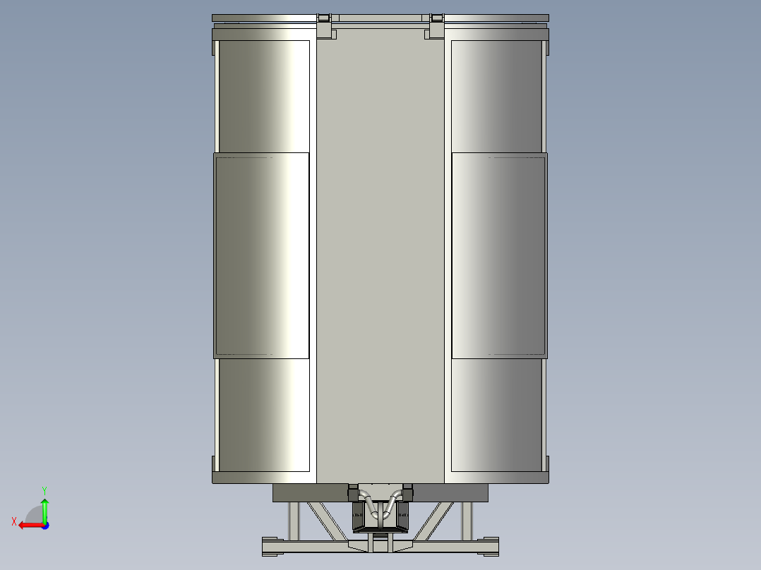 小型环卫收集车拉箱机构3D模型后视图