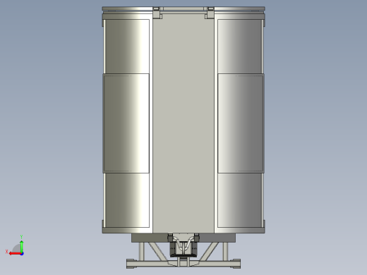 小型环卫收集车拉箱机构3D模型后视缩略图