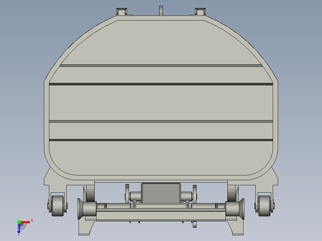 小型环卫收集车拉箱机构3D模型俯视图