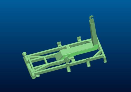 小型环卫收集车拉箱机构3D模型缩略图