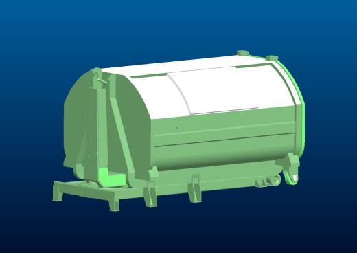 小型环卫收集车拉箱机构3D模型缩略图