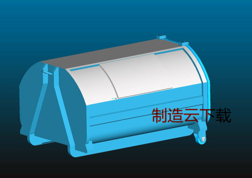 小型环卫收集车拉箱机构3D模型缩略图