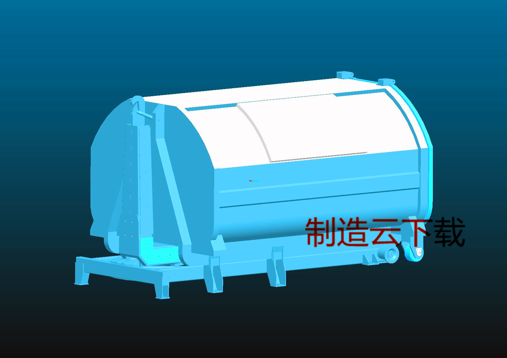 小型环卫收集车拉箱机构3D模型