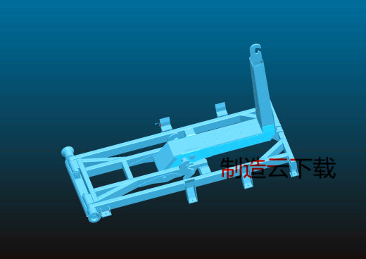 小型环卫收集车拉箱机构3D模型缩略图