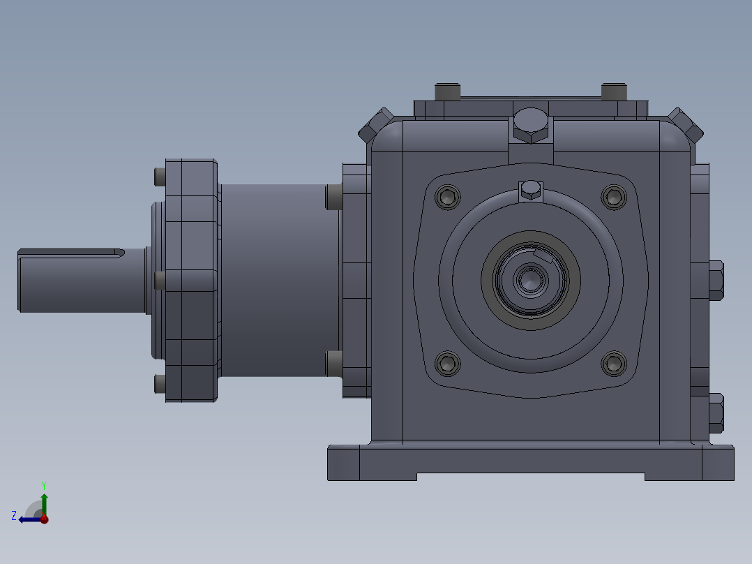 锥形齿轮箱右视图