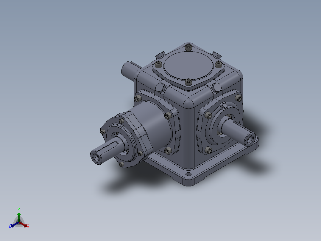 锥形齿轮箱正等轴测图