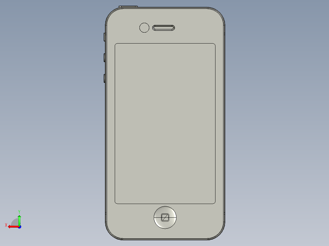 solidworks Iphone4s 手机3D模型后视图