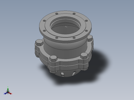 法兰底阀-铸铁 DN50-DN500正等轴测缩略图