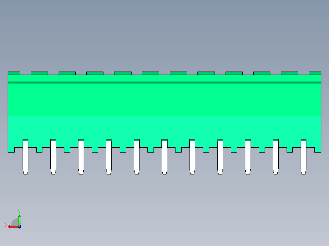 DEGSON 2EDG 系列 5.08mm 可插拔接线端子组-2EDGLC-5.08-11P-14-00AH后视图