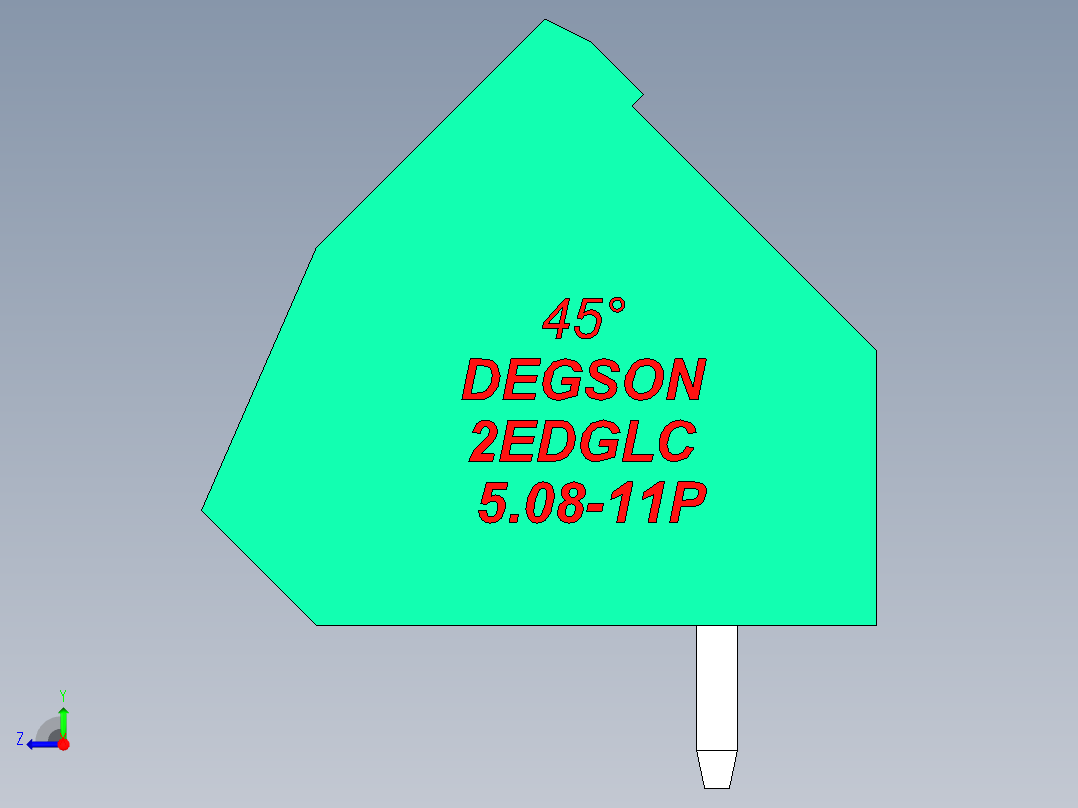 DEGSON 2EDG 系列 5.08mm 可插拔接线端子组-2EDGLC-5.08-11P-14-00AH右视图