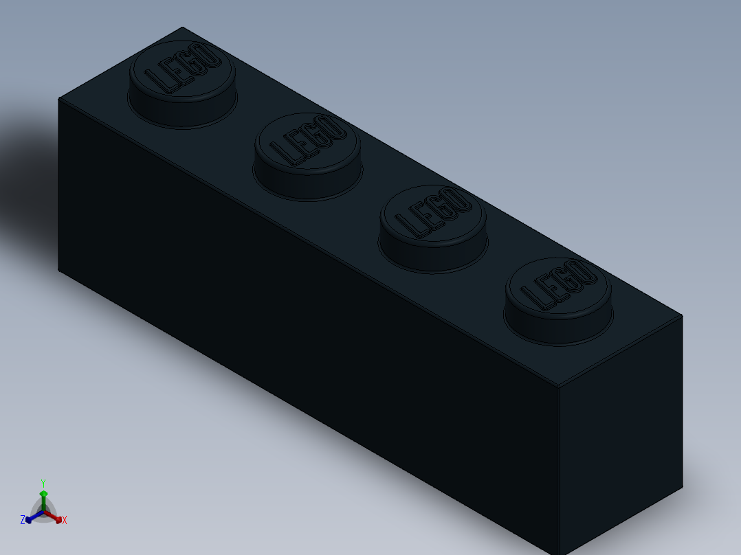 乐高套装 4421基本积木-301026 Black Brick 1 x 4.SLDPRT