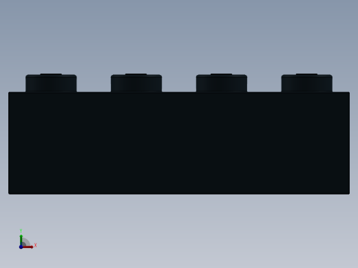 乐高套装 4421基本积木-301026 Black Brick 1 x 4.SLDPRT前视缩略图