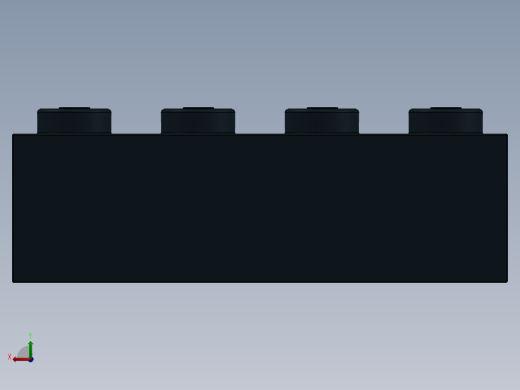 乐高套装 4421基本积木-301026 Black Brick 1 x 4.SLDPRT后视缩略图