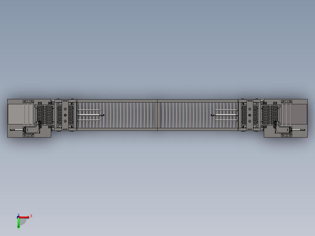 产品送料机构设备俯视图