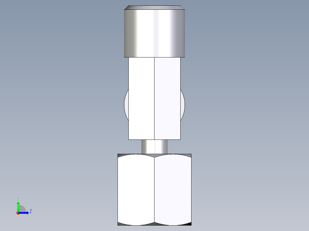 卡套式工业通用硬管接头EO_Standpipe_run_tee_EVL06SOMDCF左视图