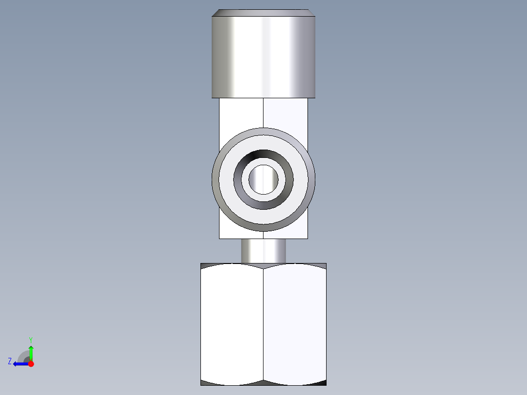 卡套式工业通用硬管接头EO_Standpipe_run_tee_EVL06SOMDCF右视图