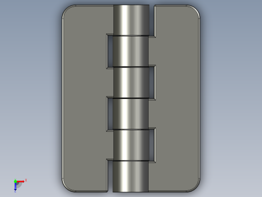 鋅合金蝶型鉸鏈(A)5570-3D多系列多零件图纸模型俯视缩略图