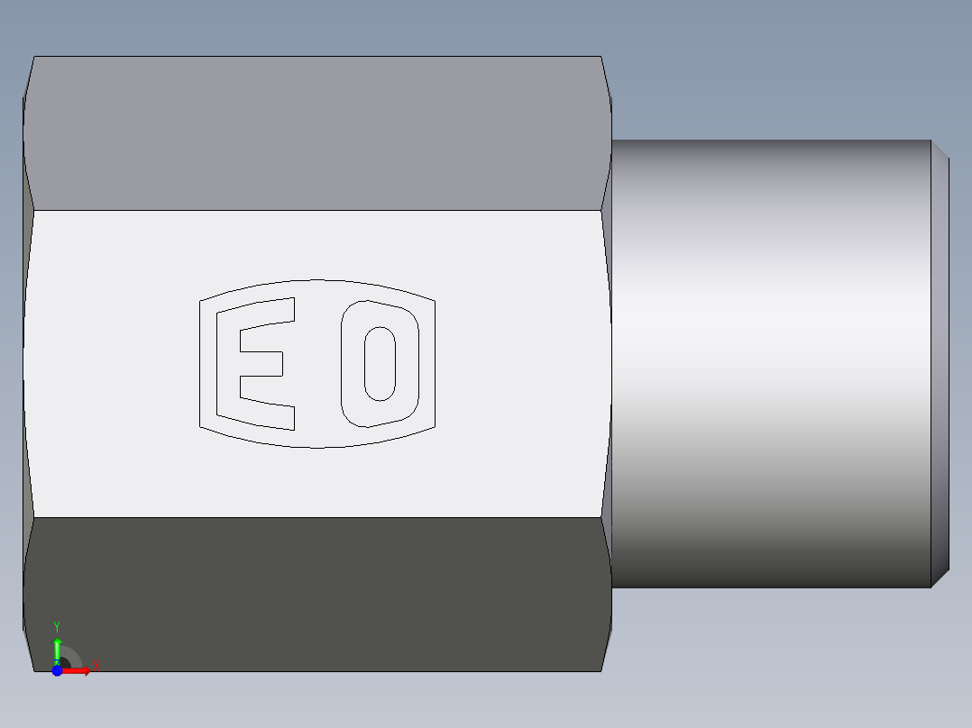 卡套式工业通用硬管接头EO_Swivel_connector_GAI08SR71X前视图