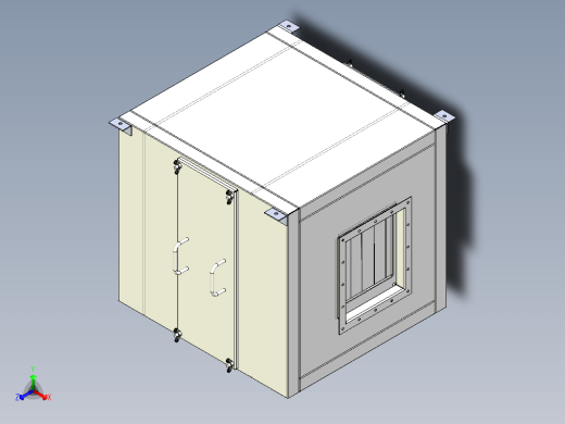 风柜空气过滤箱新风净化箱正等轴测缩略图