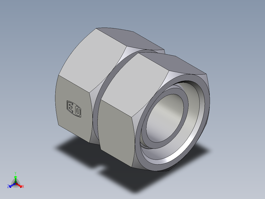 卡套式工业通用硬管接头EO_Swivel_union_GZ38SCF正等轴测图