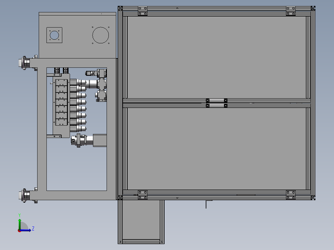 贴印机设计模型设备左视图