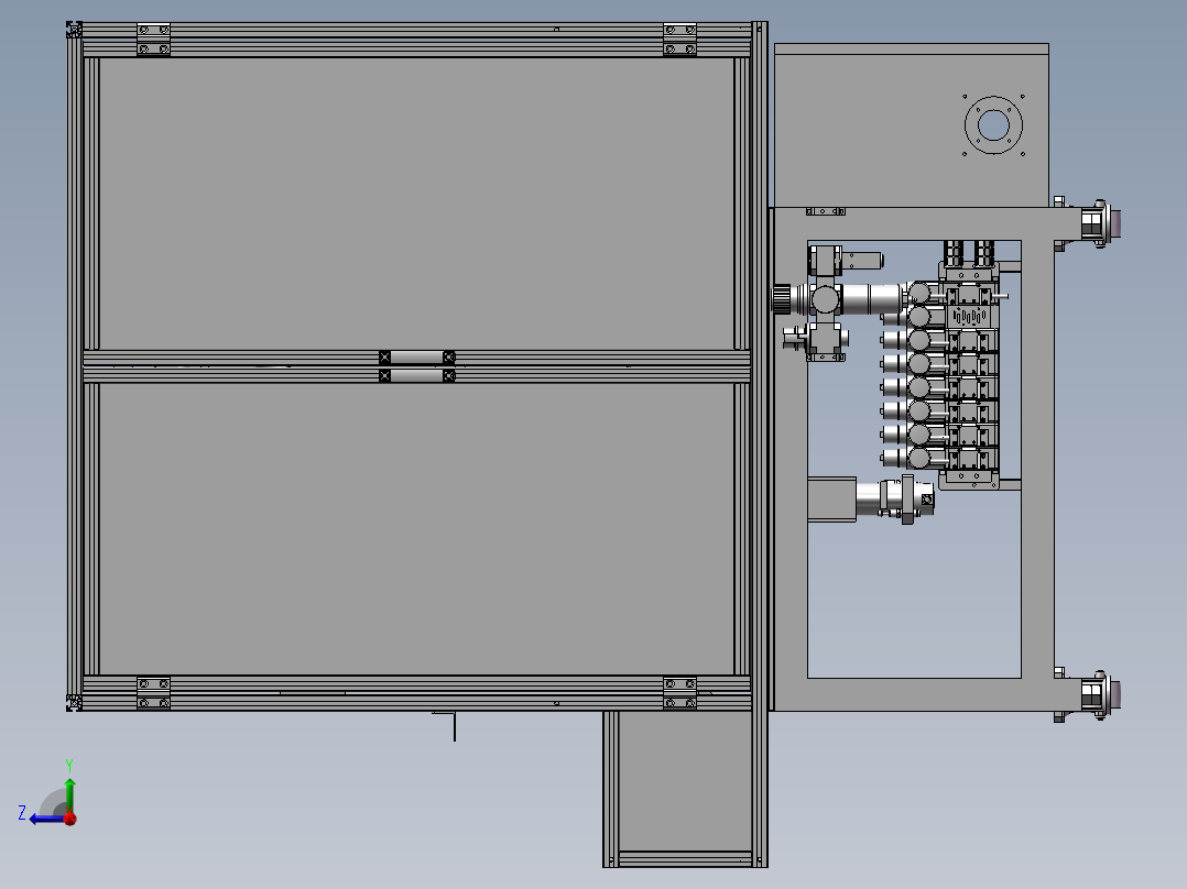贴印机设计模型设备右视图