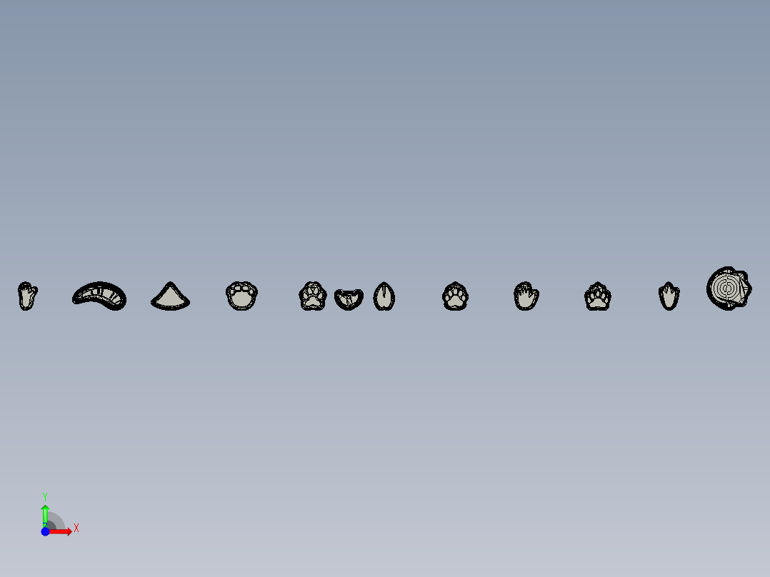 猫狗爪子前视图