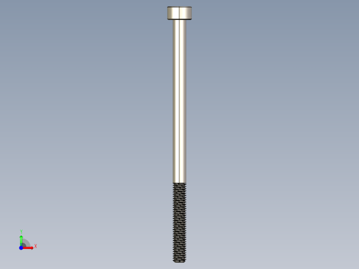 Screw_DIN_912_M3x55_A2.STEP公制内六角螺钉前视缩略图