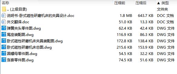 卧式磁性研磨机床的夹具设计含6张CAD图