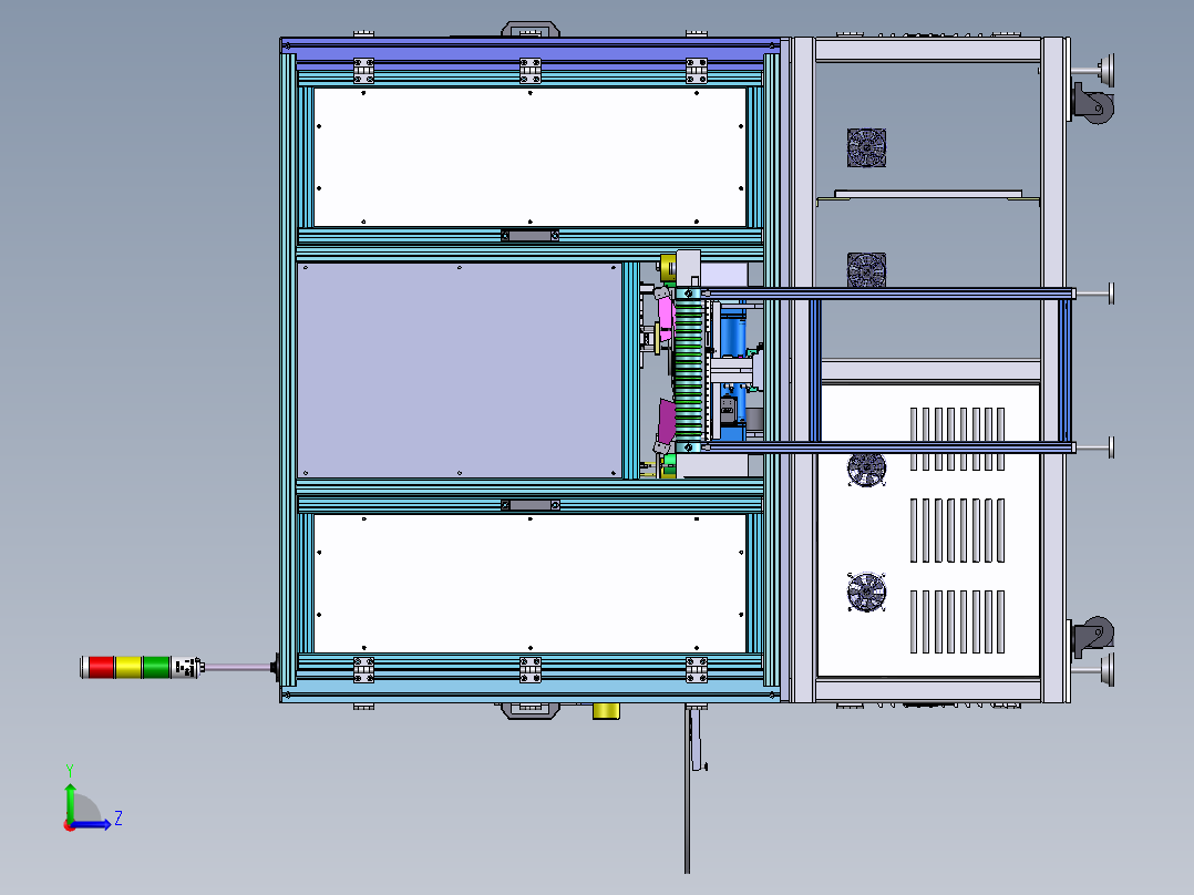 手机自动点胶固化设备左视图