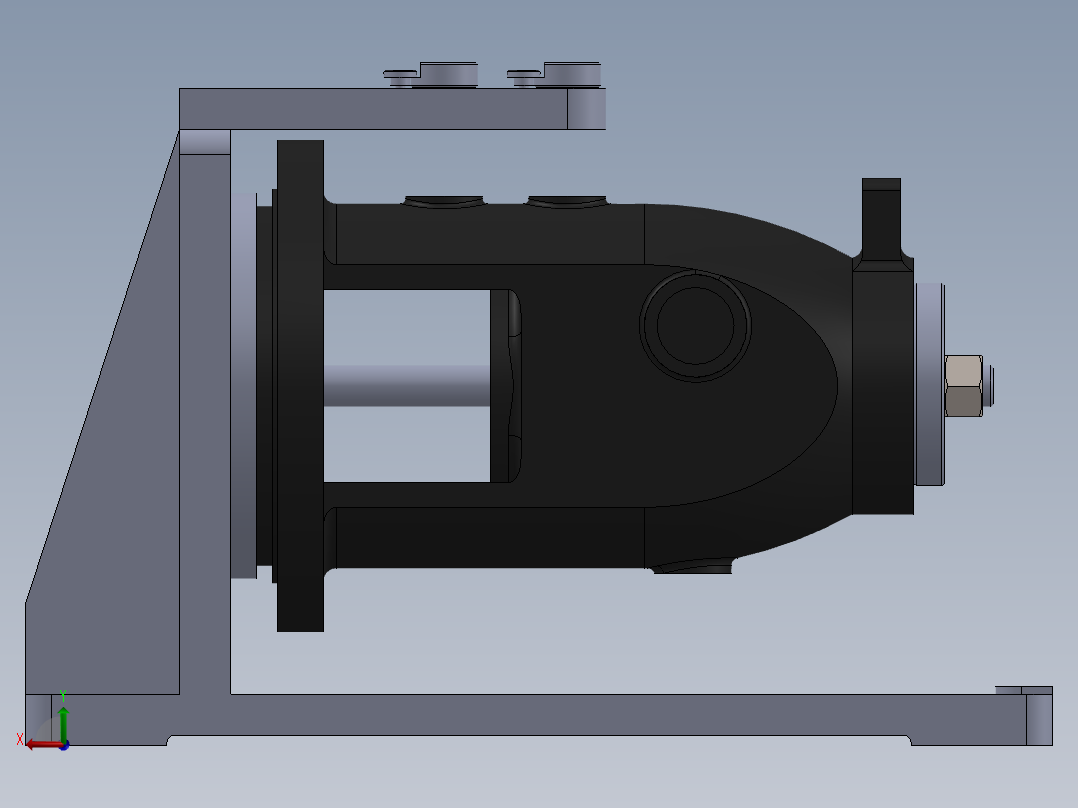离心泵壳体钻孔夹具（CAD图+SW三维）后视图