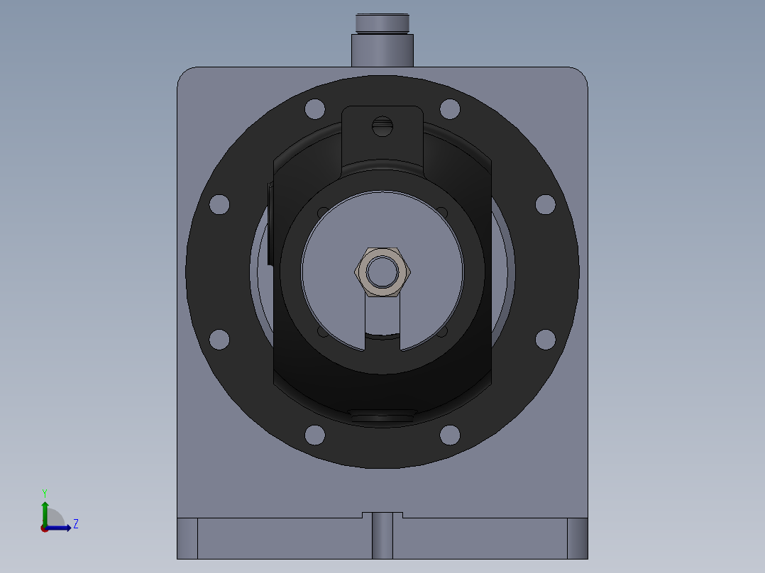 离心泵壳体钻孔夹具（CAD图+SW三维）左视图