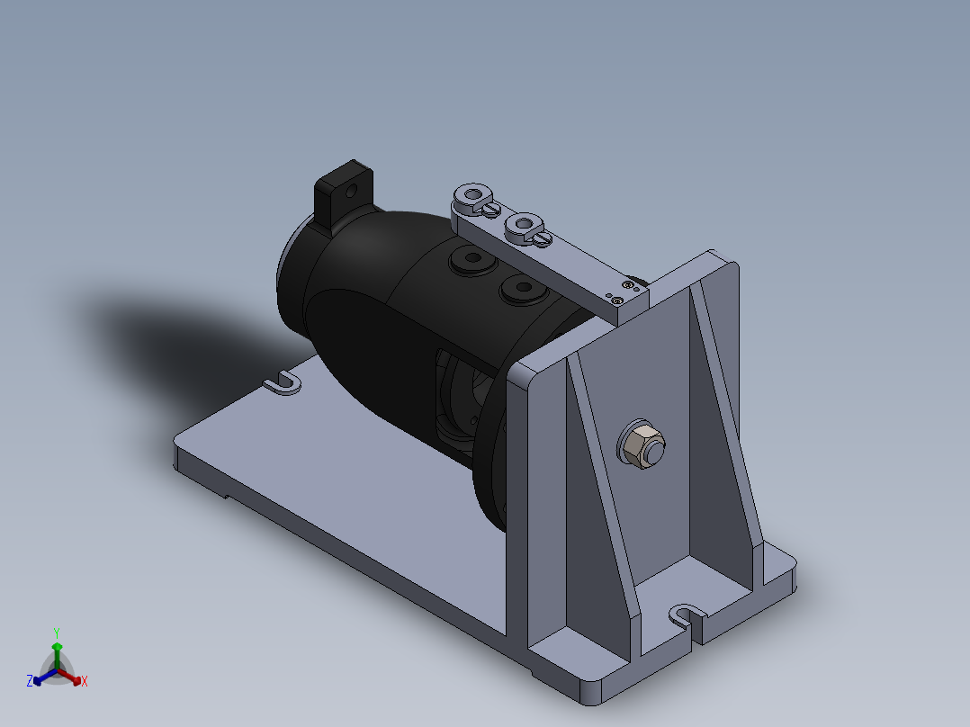 离心泵壳体钻孔夹具（CAD图+SW三维）正等轴测图