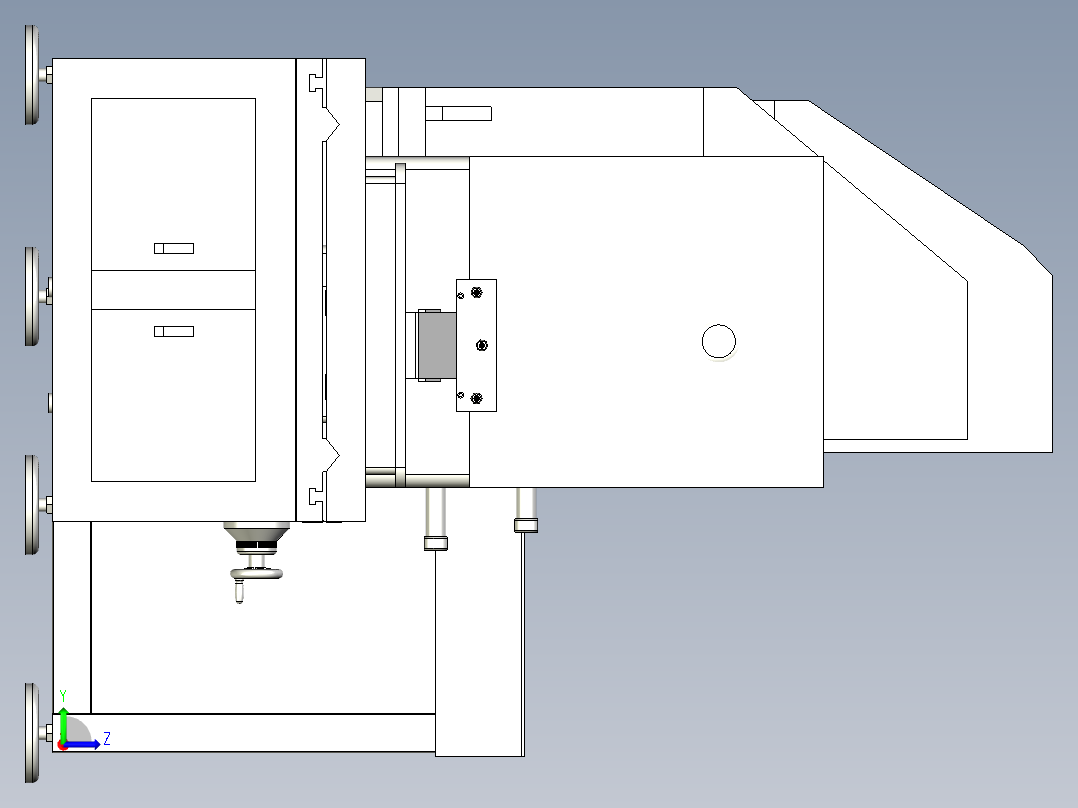 锁头加工设备左视图