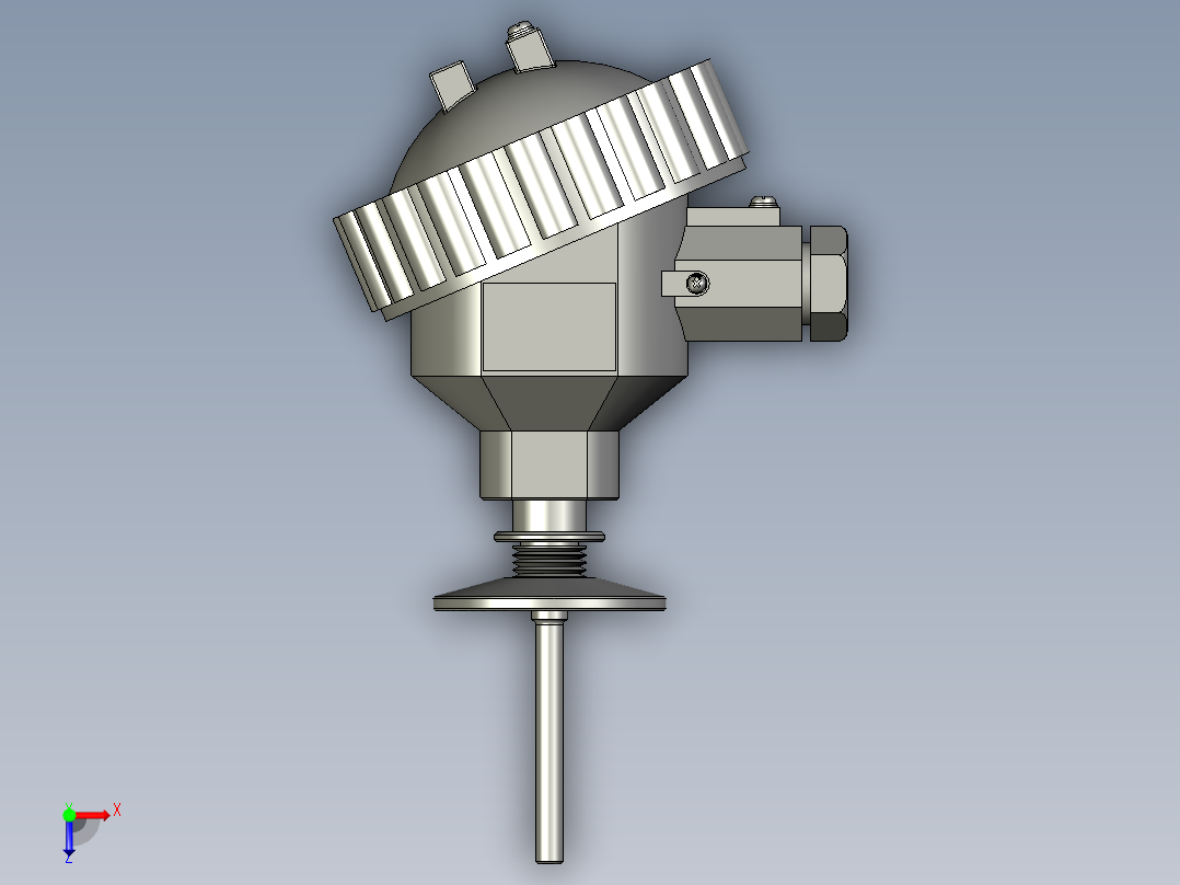 法兰卫生级温度传感器-20-200安装定制俯视图
